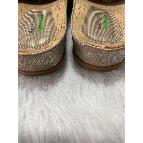 Bantrap Womens Metallic Open-Toe Slide Sandals With Memory Foam Sole - Picture 5 of 8